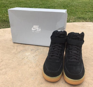 Nike Air Force One High 07 Suede Black  NEW Size 12