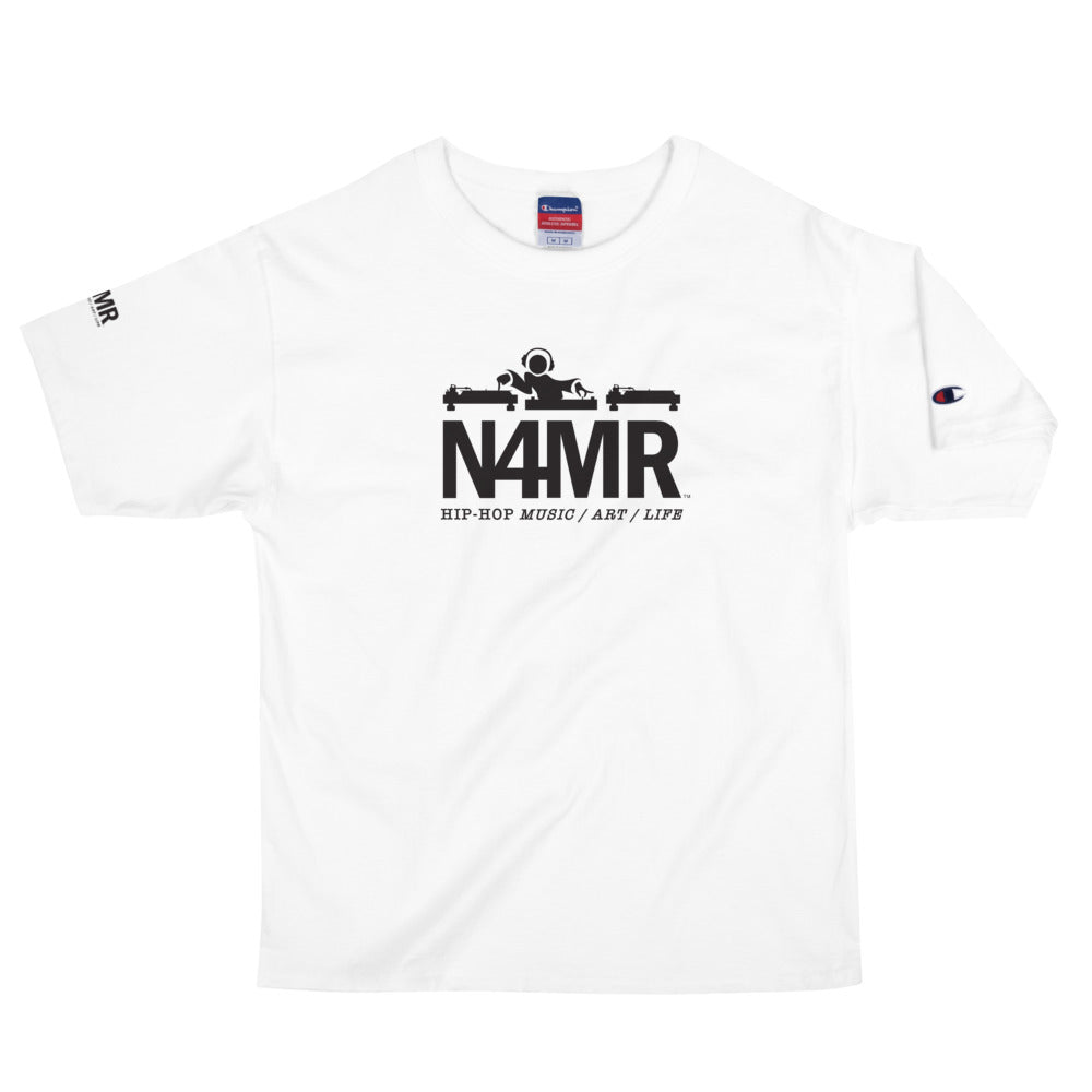 N4MR Logo with DJ t-shirt (All-White) - Men's Champion T-Shirt